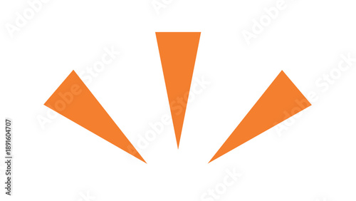 Free Download Minimalist orange radial triangle sunburst rays isolated on white
 - GFXLoad