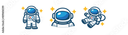 full color flat astronaut suit white visor blue stars