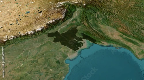 Bangladesh 3D Map Animation with Country Highlight on Satellite Earth View