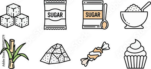 Sugar and sweets illustrations