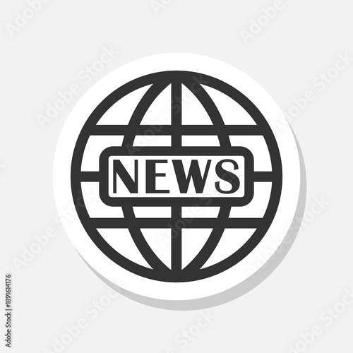 World news globe icon sticker isolated on gray background
