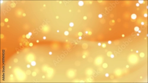 Vintage gold bokeh light dances on orange to yellow background creating mesmerizing effect. Suitable for luxury, festive, holiday, or elegant designs.
