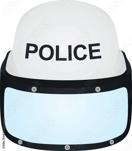 White police helmet. vector illustration