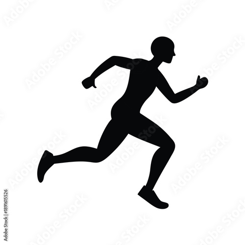 Running athlete speed fitness and endurance training On white Background Line Art Vector illustration