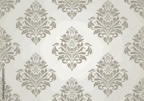 Sophisticated Neutral Tone Damask Seamless Pattern Background