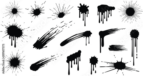 Ink splatter and drip art collection