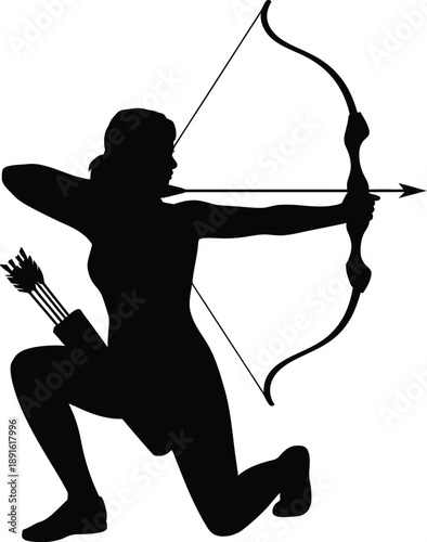 Silhouette of an archer aiming