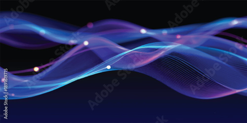 Abstract blue smoke waves create a smooth motion pattern with flowing curves and fractal energy shapes over a black design backdrop for an artistic wallpaper