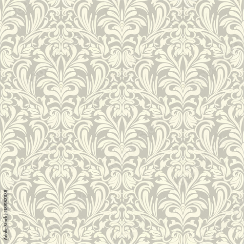 Elegant Seamless Damask Pattern – Vintage Ornamental Floral Background for Luxury Design and Home Decor