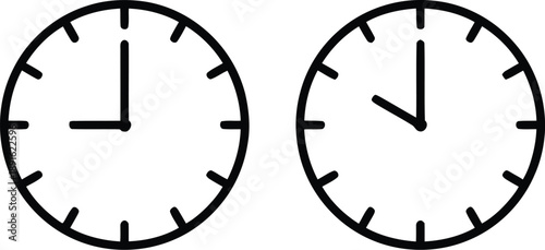 Clock illustration sign collection. watch symbol , Time icon vector set.