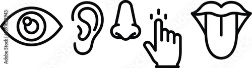 Human senses and interaction icons