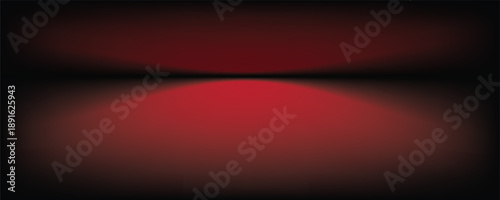 Abstract gradient podium background. Empty red 3D studio background. Clean scene for product presentation mockup template. eps 10