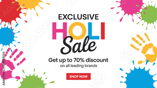 Holi Sale Advertisement with Colorful Powder