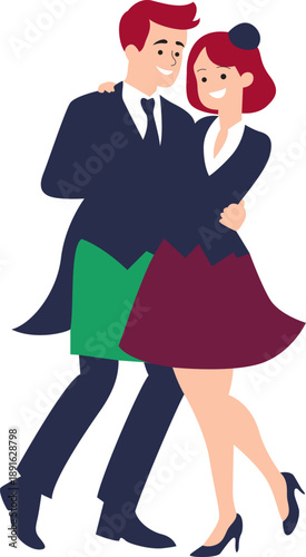 Vintage couple dancing together in elegant attire