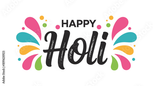 Holi Celebration Colorful Text