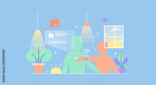 Person using smart home technology to control household devices remotely.