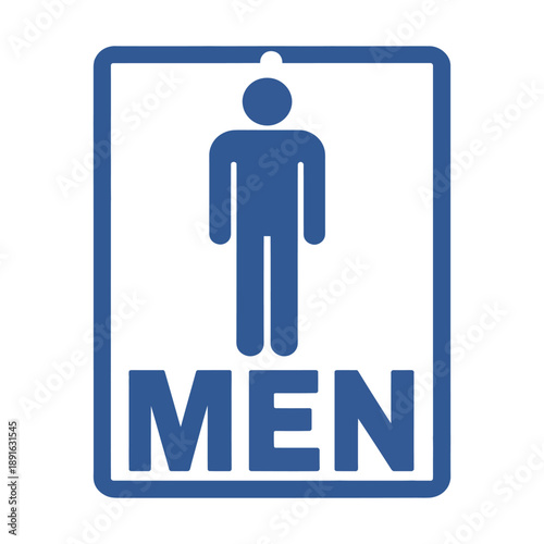 Men's restroom sign, toilet symbol, public facility icon, gender identification for male bathroom