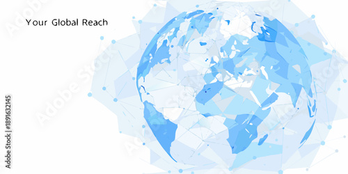 A digital globe representing global connections and worldwide network reach