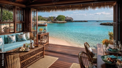 Coastal room with ocean view relaxation and scenic seaside retreat