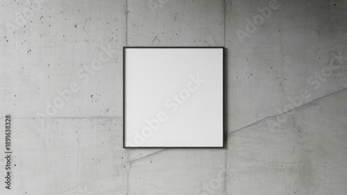Blank picture frame on concrete wall for modern interior design