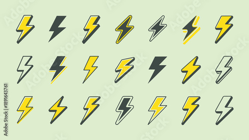 A repeating pattern of stylized yellow lightning bolts on a pale green background creates a dynamic and energetic visual composition high quality professional detailed modern elegant