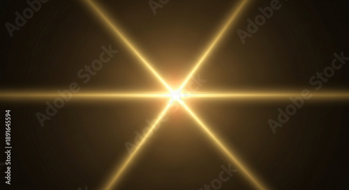 Vibrant golden light beam shining brightly on a dark background with radiant lines