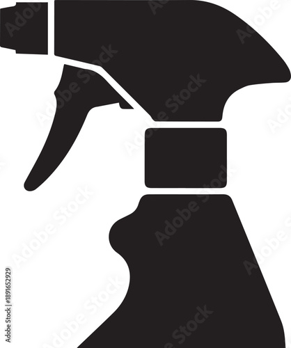 Spray Bottle Silhouette Cleaning Vector Icon.
