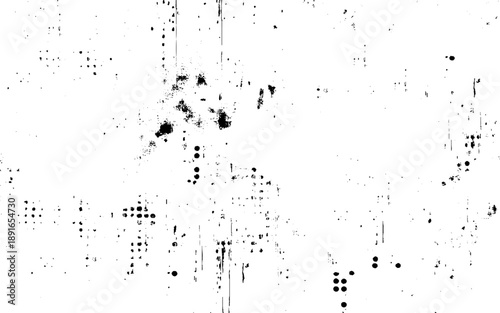 Black grunge dust and halftone texture. vector texture overlay. Monochrome abstract splattered background.