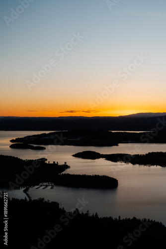 Twilight View Over Tyrifjorden from Kongens Utsikt, Norway