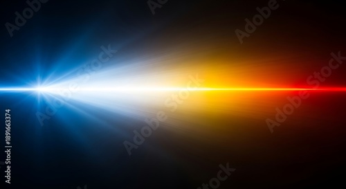 Abstract Light Beam Spectrum with Blue Yellow and Red Colors Background