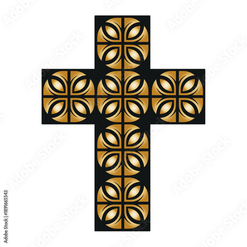 Christian cross icons set, decorative religious symbols and crucifix collection for church, baptism, Easter, or funeral design