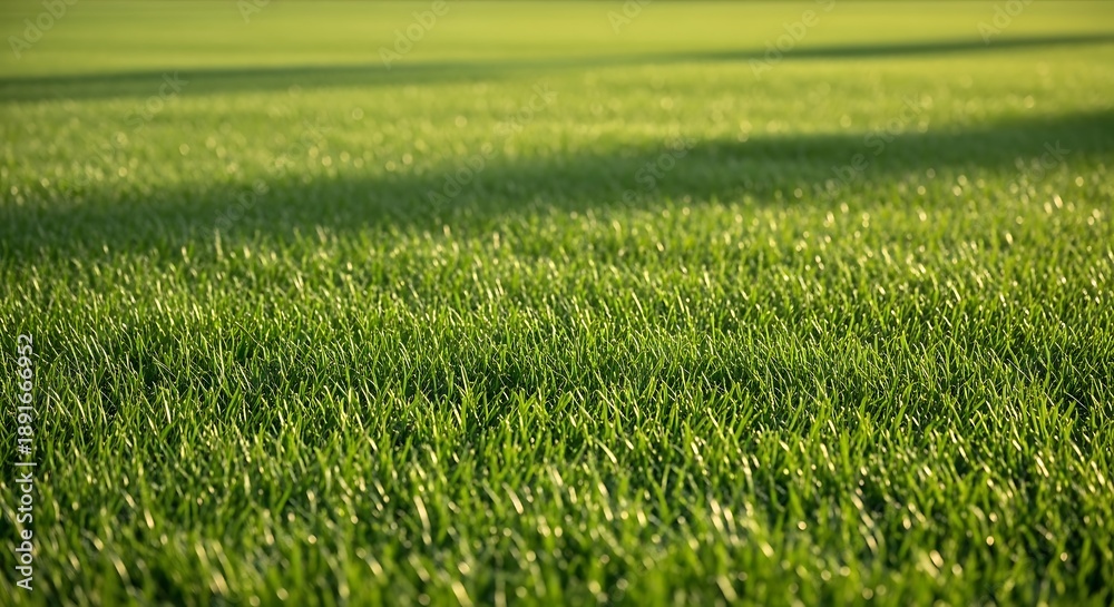 Obraz premium Closeup of lush green grass field with shadows natural scenery