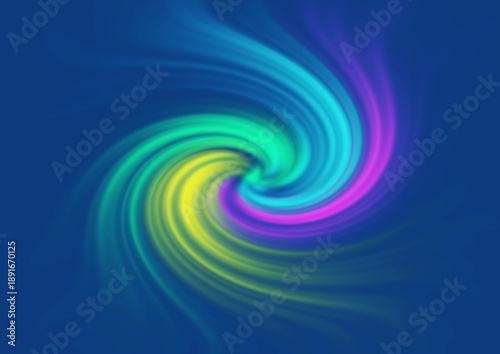 abstract colorful spiral on a blue background, illustration