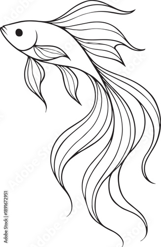 Abstract black lines forming a partial horse head silhouette