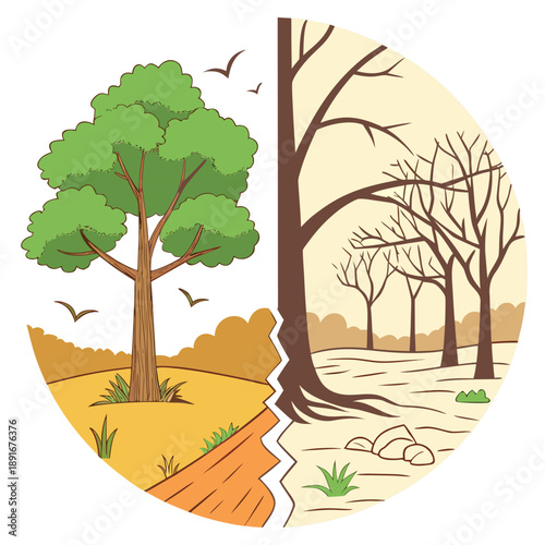 Healthy tree vs. dead tree