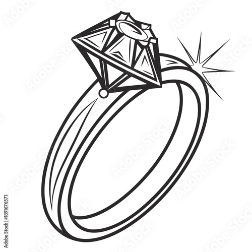 Elegant engagement ring with sparkling diamond