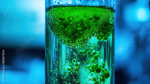 Green Algae Photobioreactor in Biotechnology Lab