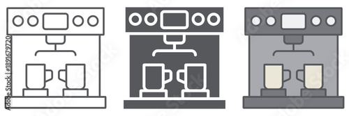 Coffe machine line icon, coffee and appliance, coffeemaker sign, vector graphics, a linear pattern on a white background.