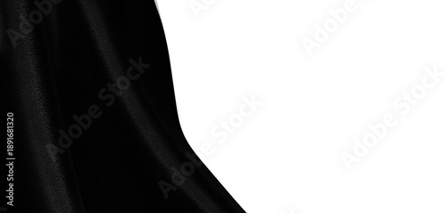 Billede på lærred Textured black fabric with a flowing design, perfect for backgrounds or adding a