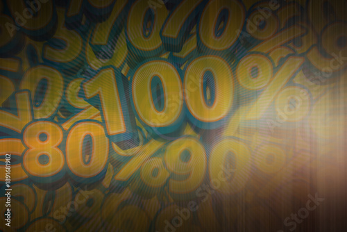 top view old and speed laser on percentage numbers layered on top of one another., visual style is cartoonish, promotional sales advertisements background