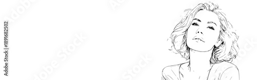 Portrait of a girl in a graceful line style