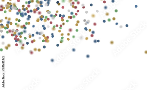 Festive abstract confetti background. Colorful dots on a white backdrop, perfect for celebrations and cheerful designs.