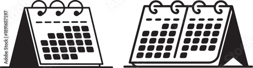 Open desk calendar showing two pages with dates, a perfect icon for scheduling and event planning