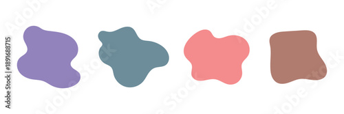 Organic shape round form set. Colorful doodle abstract liquid blob, wavy different form. EPS10