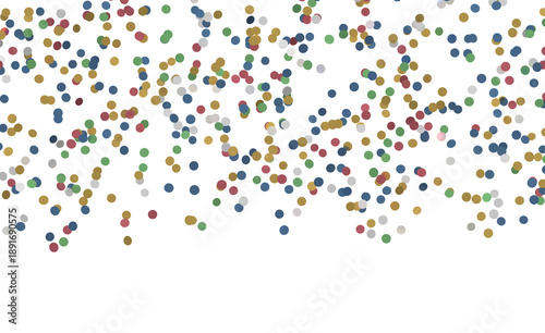 Festive abstract illustration featuring colorful dots of various hues on a clean white background. Perfect for celebrato