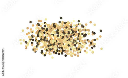 Golden confetti on white ba...