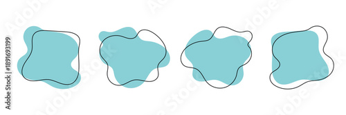 Organic shape round form set. Colorful doodle abstract liquid blob, wavy different form. EPS10