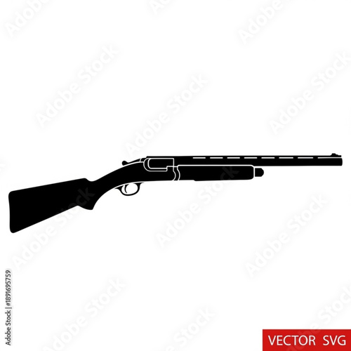 Black silhouette of a rifle vector illustration