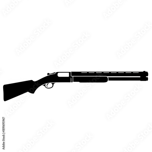 Black silhouette of a shotgun on for design and illustration purposes