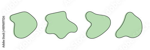 Organic shape round form set. Colorful doodle abstract liquid blob, wavy different form. EPS10